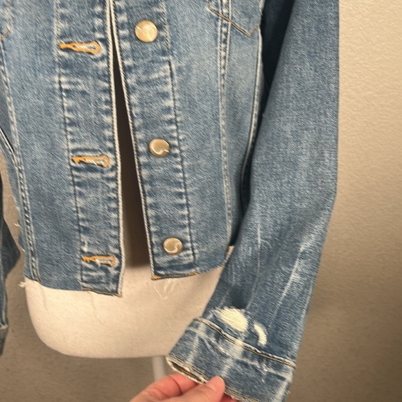 Joe's for Taylor Hill Denim Classic 90's Y2K Distressed Jean Jacket Size XS - Picture 3 of 7